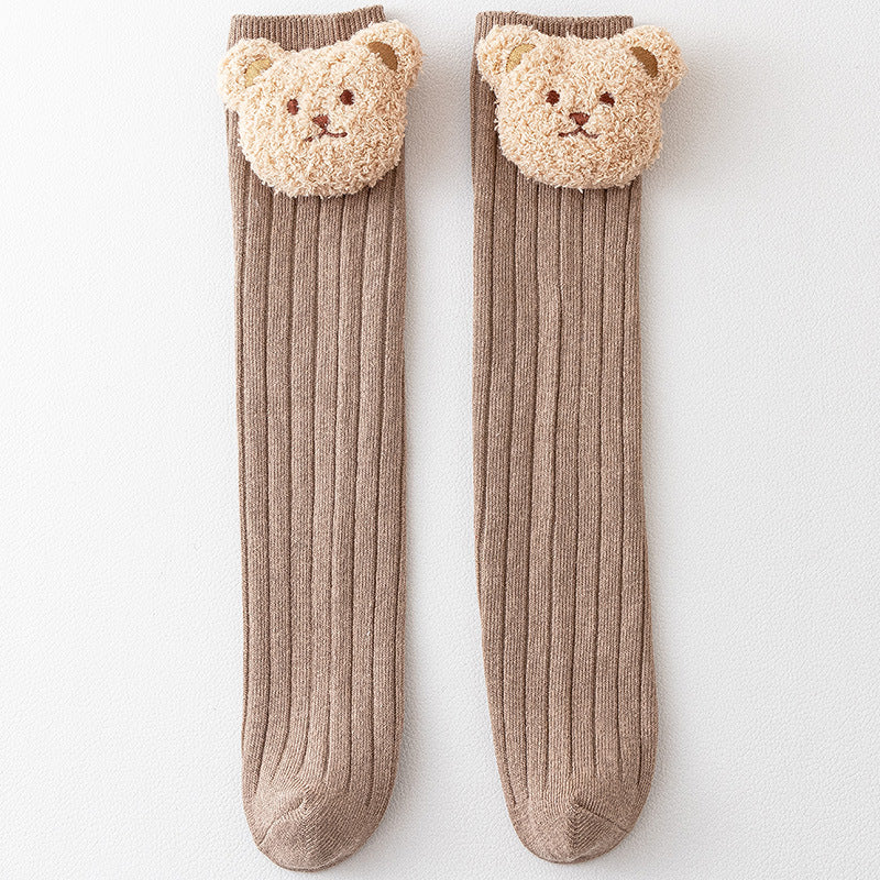 Bear cub cozy baby socks in brown