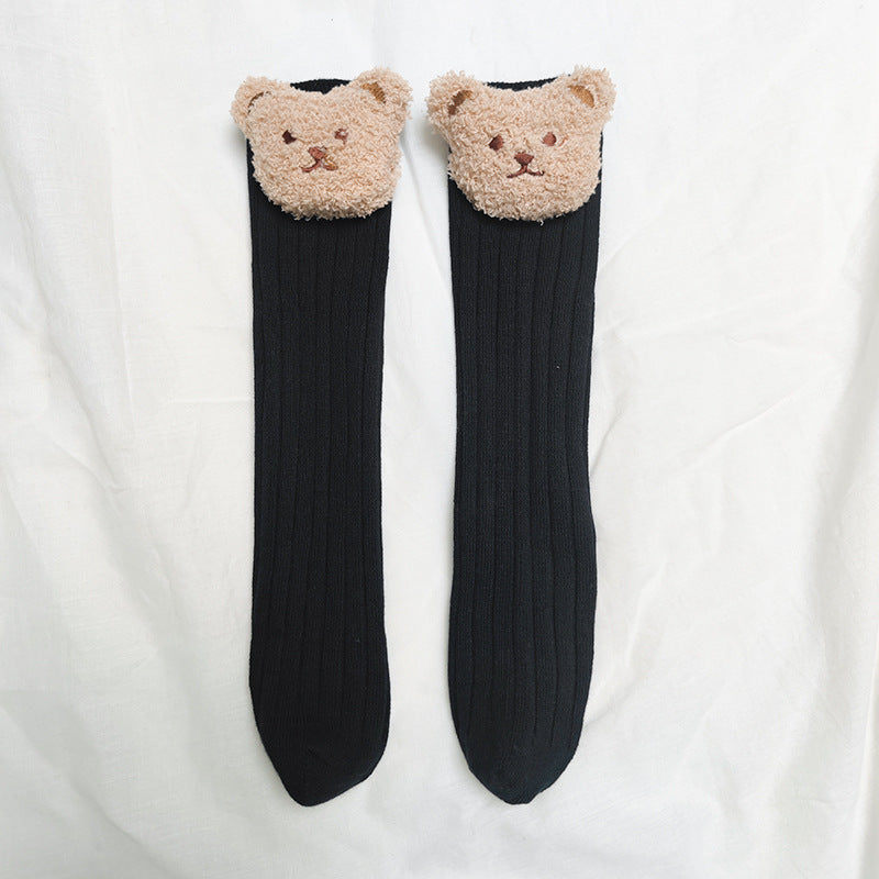 Bear Cub Cozy baby socks in black