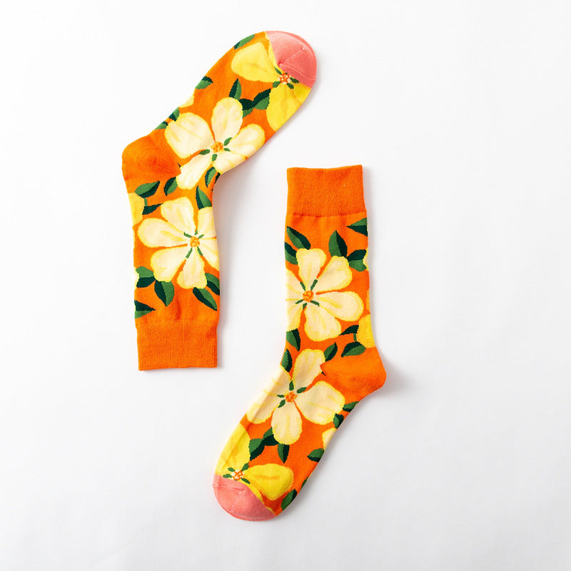 Blossom Parade Socks orange
