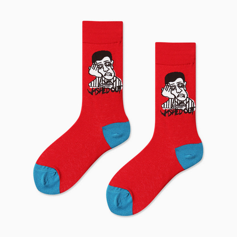 Canvas of Creativity Crew Sock in Red