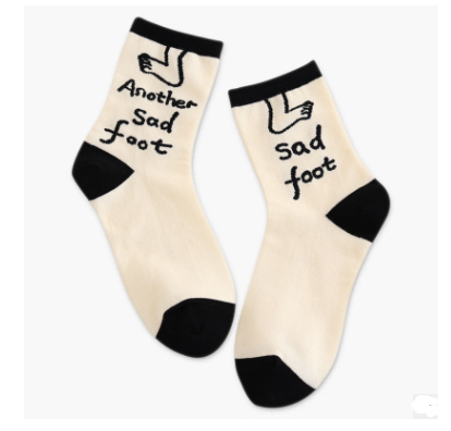 Cheerful socks in white