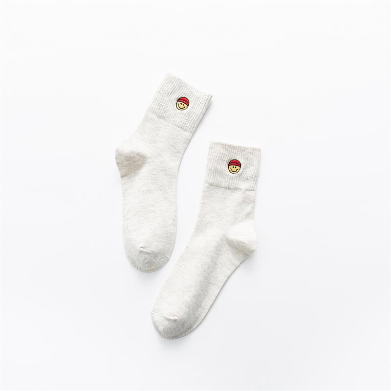 Cheery socks in white