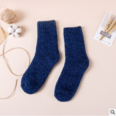 ComfortKnit Plush Socks in deep blue