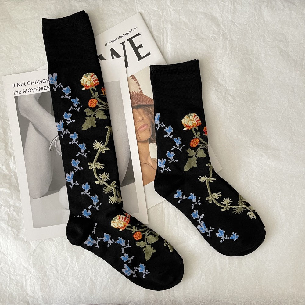 Bloomstep floral socks crew and calf front