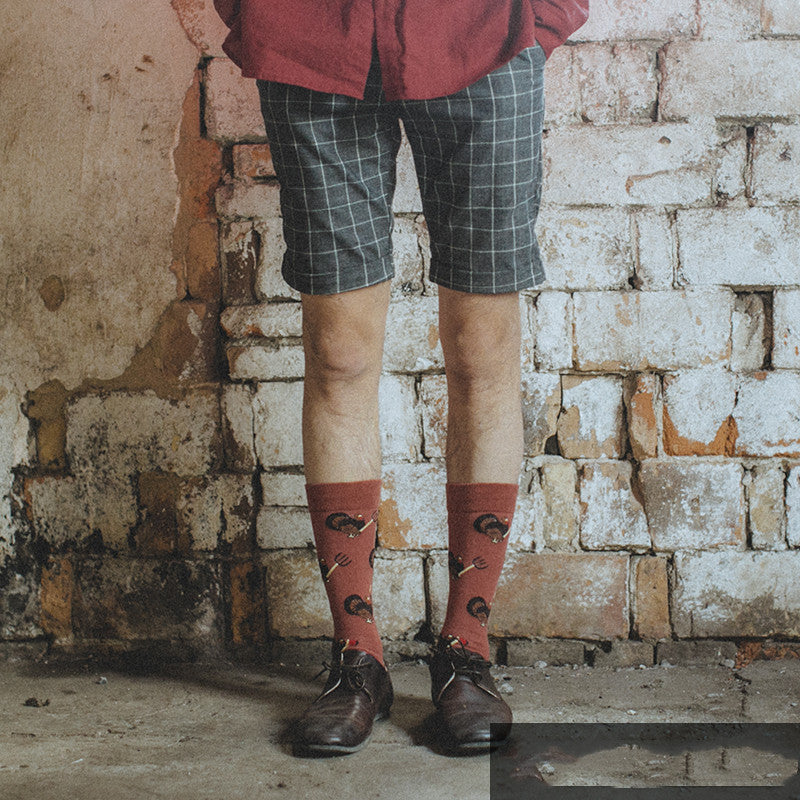 Gentleman's Novelty Socks in Dark Red front picture