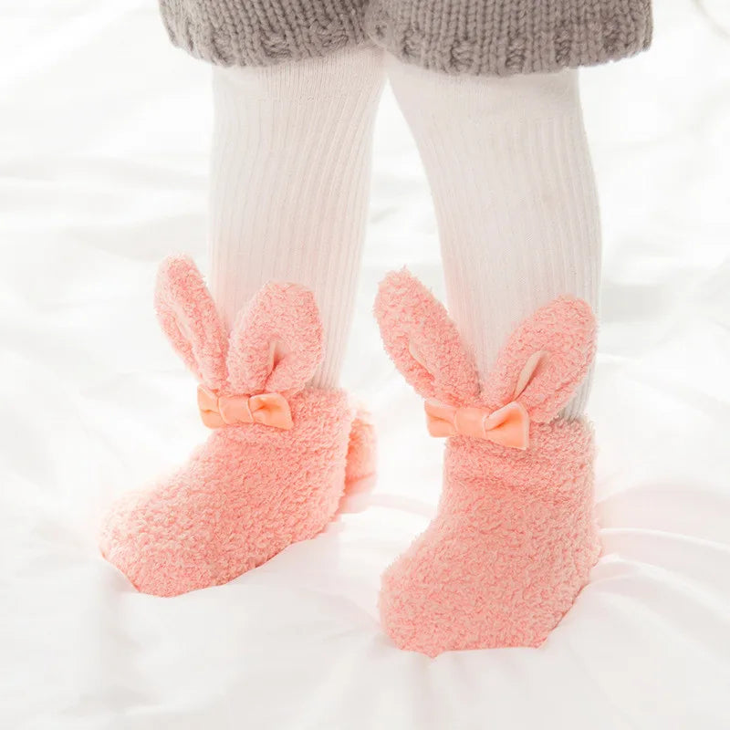 Rabbit baby soft socks in pink