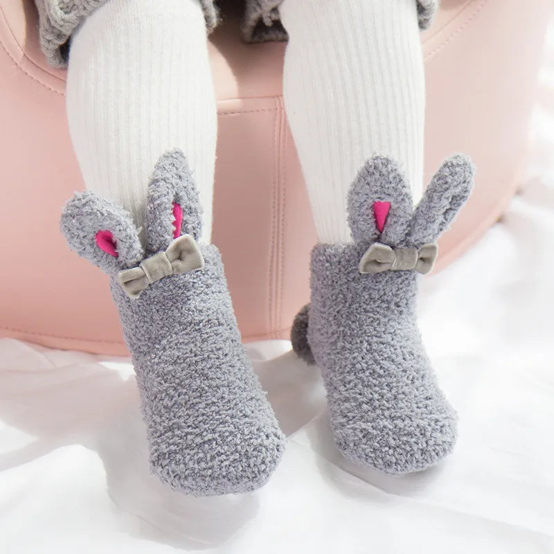 Rabbit baby soft cotton socks in blue