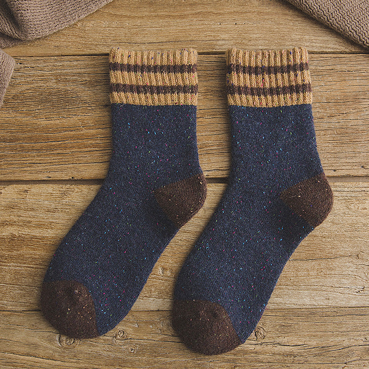 Heirloom Harvest Wool Socks in deep blue