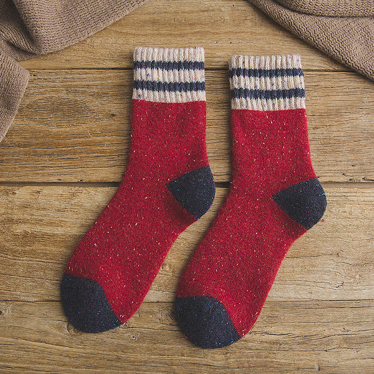 Heirloom Harvest Wool Socks in red