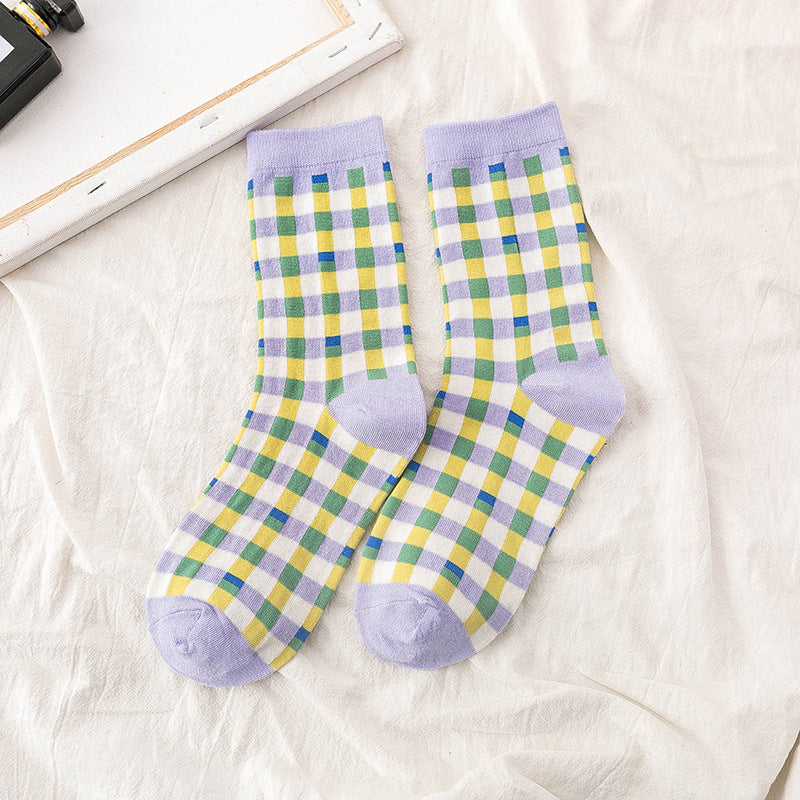 JoyPop Patterned Socks in light purle front picture