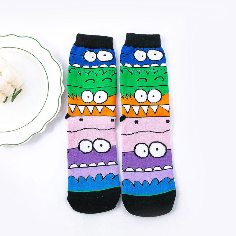 Joyful Trio Crew Socks in blue front picture