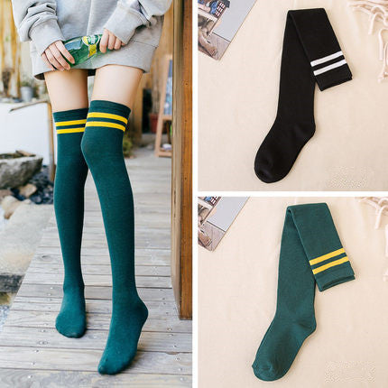 Knee-Highs Collection Socks in a set of black and green
