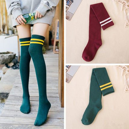 Knee-Highs Collection Socks in a set of red and green colors