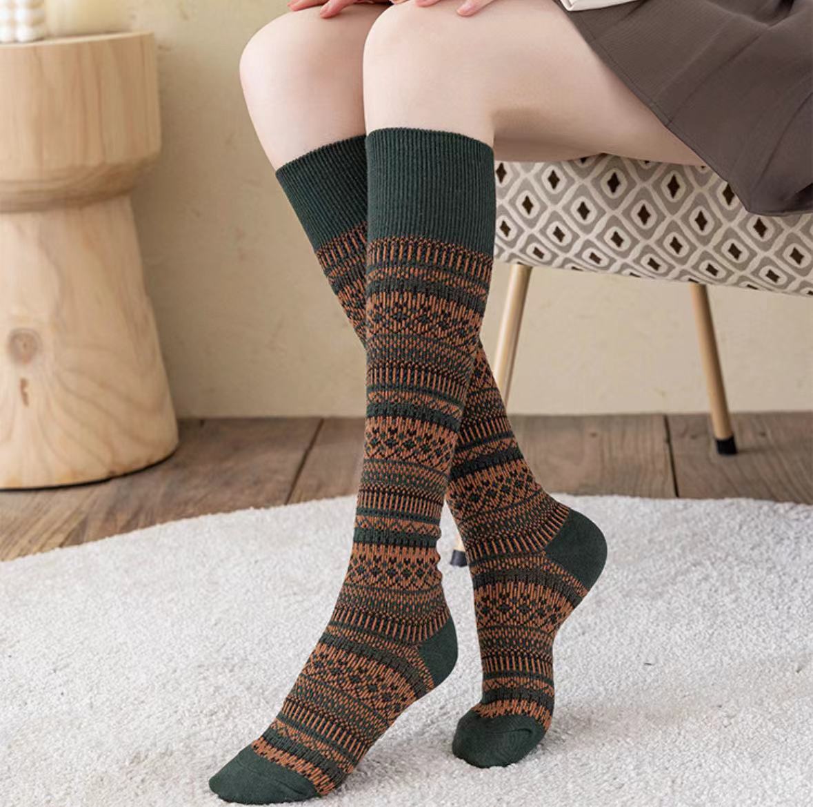 Earthy Knits Socks in green