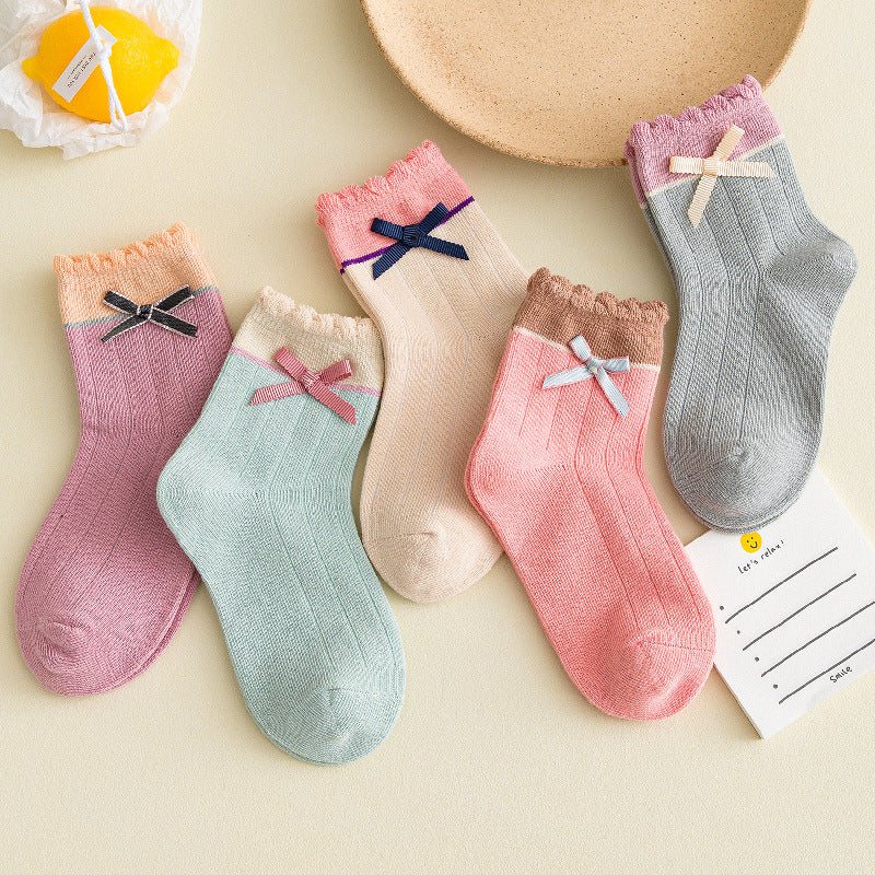 Bow baby socks in varies colors front picture