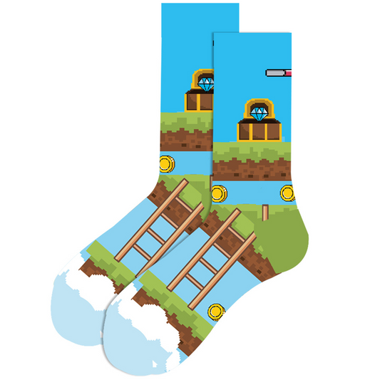 Pixel Quest Crew socks