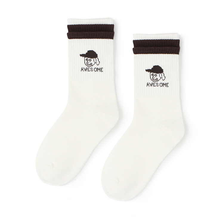 Pop Art Statement Sock in White