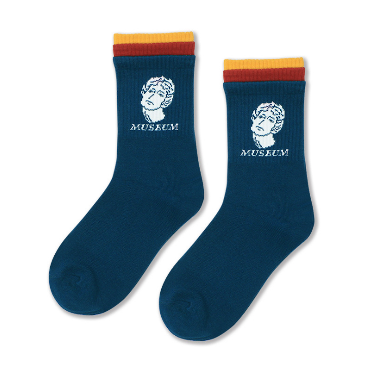 Pop Art Statement Sock in dark blue