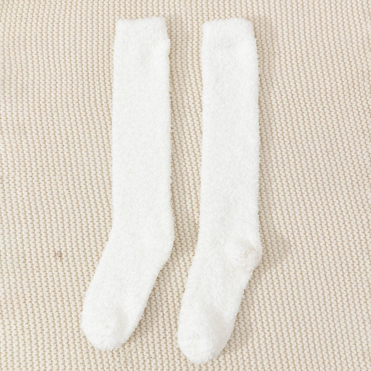 soft knee high socks in white