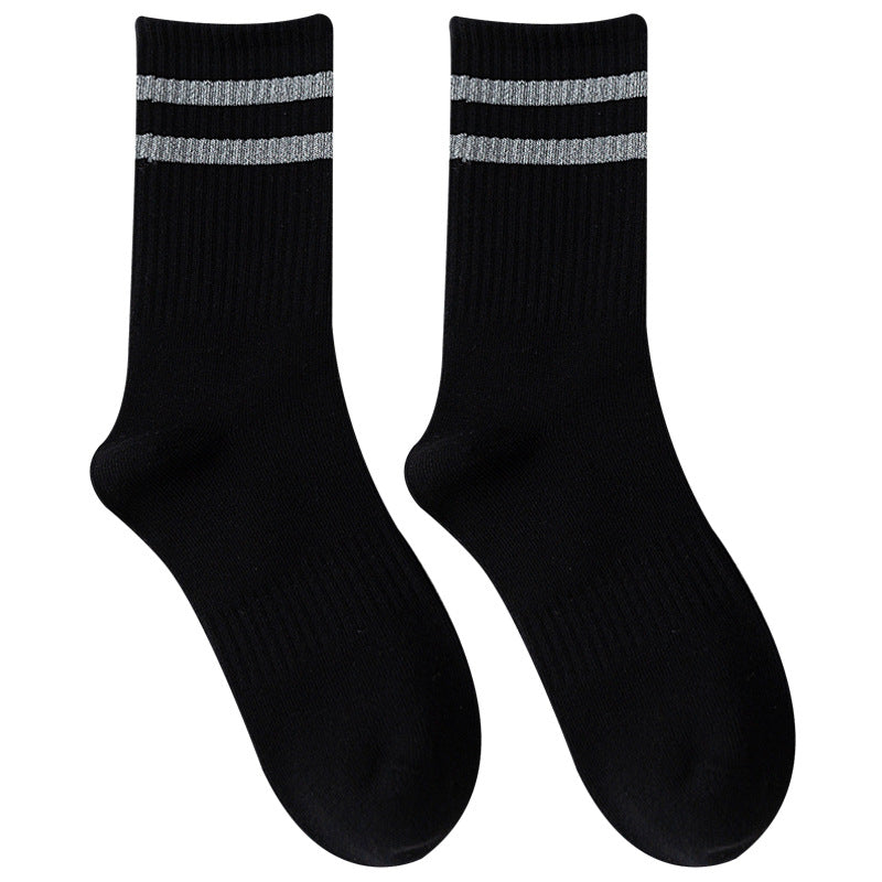 Reflective Stripe Socks in black