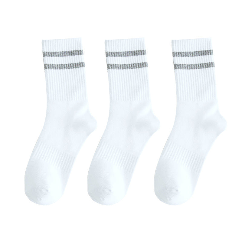 Reflective Stripe Socks in white