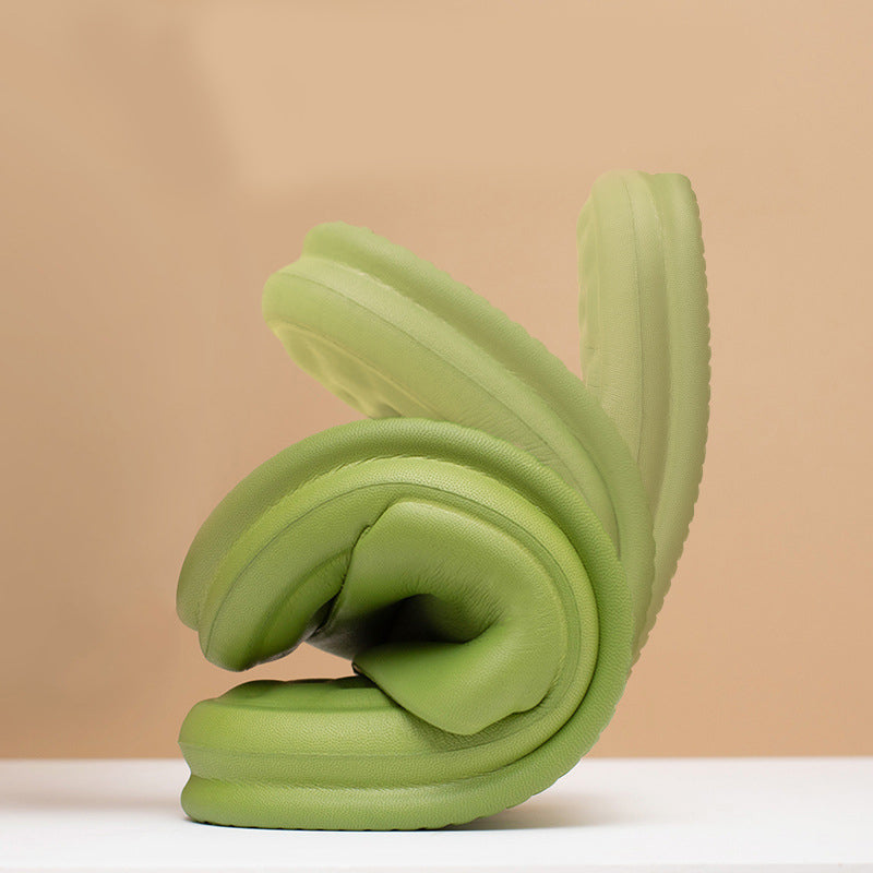 Soft Breeze Slippers in green when folded