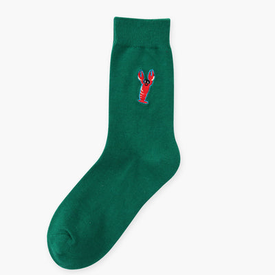 Vintage Socks in darkgreen with lobster logo