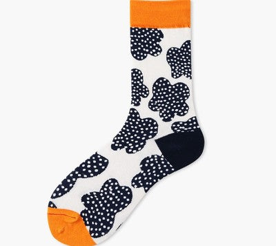 Vivacity Vibe Crew socks in black flowers