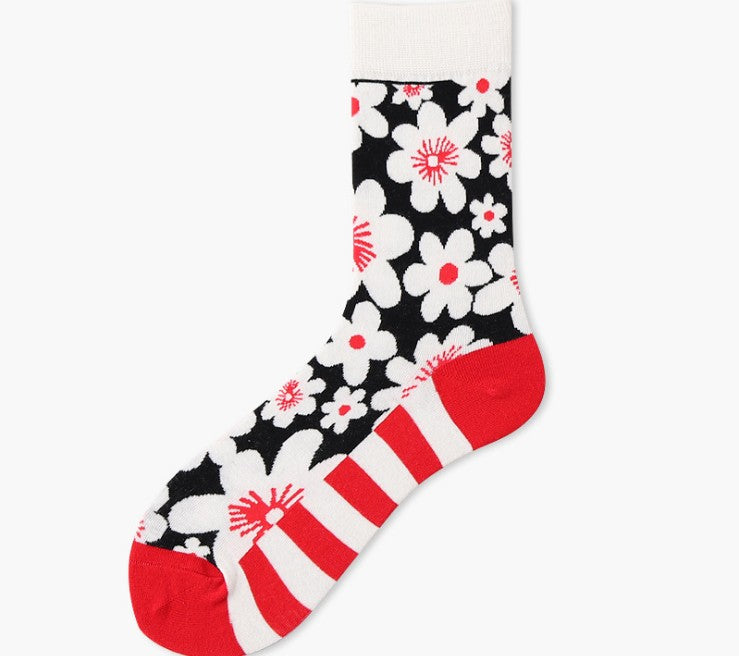 Vivacity Vibe Crew Socks with Peach Blossom