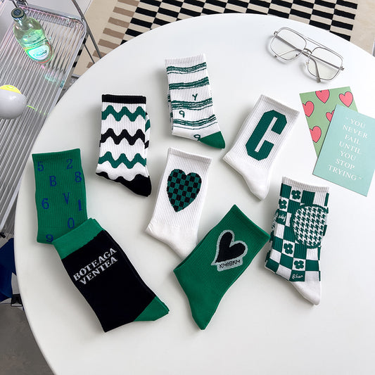 Vivid green Crew Socks Collection varies style front page