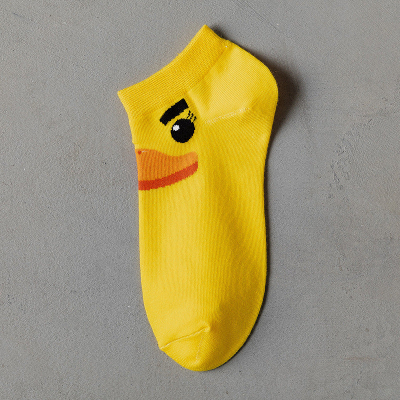 Whimsical Bird Sock Collection in yellow