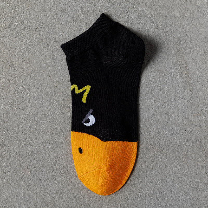 Whimsical Bird Sock Collection in black