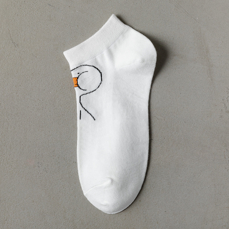 Whimsical Bird Sock Collection in white