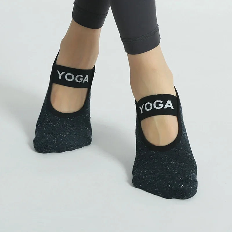 ZenFlex Yoga Socks in black pront picture