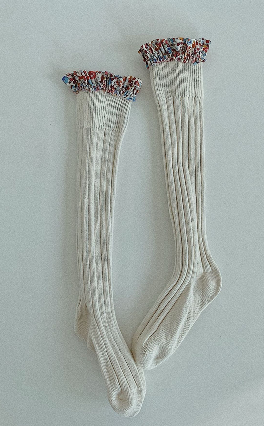 Girl Soft Long Sock in WHITE